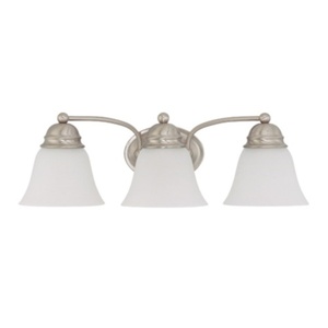 N603266 Empire 3 Bulb Bathroom Lighting - Brushed Nickel / Frosted