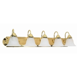 N60331 Ballerina 4 or More Bulb Bathroom Lighting - Polished Brass / Alabaster