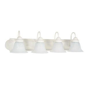 N60334 Ballerina 4 or More Bulb Bathroom Lighting - Textured White / Alabaster