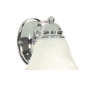 N60336 Empire 1 Bulb Wall Sconce - Polished Chrome / Alabaster