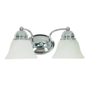 NUV60337 Empire 2 Bulb Bathroom Lighting - Polished Chrome / Alabaster