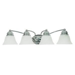 NUV60339 Empire 4 or More Bulb Bathroom Lighting - Polished Chrome / Alabaster