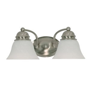 N60341 Empire 2 Bulb Bathroom Lighting - Brushed Nickel / Alabaster N60341 Empire 2 Bulb Bathroom Lighting - Brushed Nickel / Alabaster