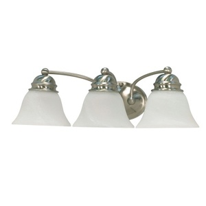 N60342 Empire 3 Bulb Bathroom Lighting - Brushed Nickel / Alabaster N60342 Empire 3 Bulb Bathroom Lighting - Brushed Nickel / Alabaster
