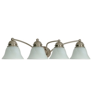 N60343 Empire 4 or More Bulb Bathroom Lighting - Brushed Nickel / Alabaster N60343 Empire 4 or More Bulb Bathroom Lighting - Brushed Nickel / Alabaster