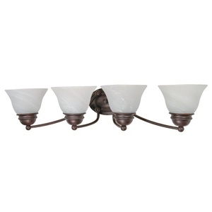 N60347 Empire 4 or More Bulb Bathroom Lighting - Old Bronze / Alabaster N60347 Empire 4 or More Bulb Bathroom Lighting - Old Bronze / Alabaster