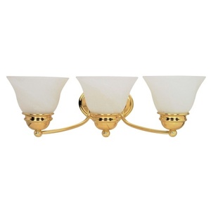 N60350 Empire 3 Bulb Bathroom Lighting - Polished Brass / Alabaster N60350 Empire 3 Bulb Bathroom Lighting - Polished Brass / Alabaster