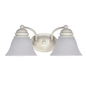 N60353 Empire 2 Bulb Bathroom Lighting - Textured White / Alabaster