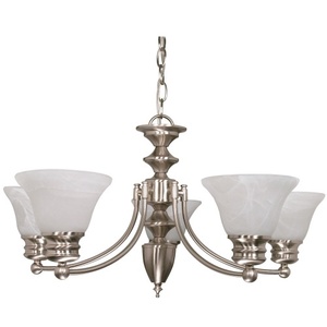 NUV60356 Empire Mid Sized Chandelier Chandelier - Brushed Nickel / Alabaster NUV60356 Empire Mid Sized Chandelier Chandelier - Brushed Nickel / Alabaster