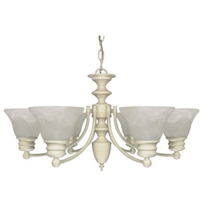 N60359 Empire Mid Sized Chandelier Chandelier - Textured White / Alabaster