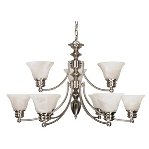 N60360 Empire Large Foyer Chandelier Chandelier - Brushed Nickel / Alabaster N60360 Empire Large Foyer Chandelier Chandelier - Brushed Nickel / Alabaster