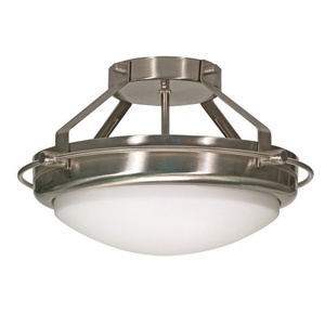 N60609 Polaris Semi Flush Mount Ceiling Light - Brushed Nickel