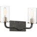 Nuvo Lighting N606122 Iron Black / Brushed Nickel Accents 2 Bulb Bathroom Light