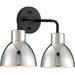 Nuvo Lighting N606772 Matte Black / Polished Nickel 2 Bulb Bathroom Light