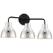 Nuvo Lighting N606773 Matte Black / Polished Nickel 3 Bulb Bathroom Light