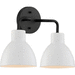 Nuvo Lighting N606785 Matte Black / White 2 Bulb Bathroom Light