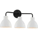 Nuvo Lighting N606786 Matte Black / White 3 Bulb Bathroom Light