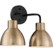 Nuvo Lighting N606792 Matte Black / Burnished Brass 2 Bulb Bathroom Light