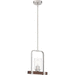 Nuvo Lighting N606965 Brushed Nickel / Nutmeg Wood Down Light Pendant