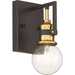 Nuvo Lighting N606971 Warm Brass / Black 1 Bulb Wall Sconce