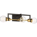 Nuvo Lighting N606973 Warm Brass / Black 3 Bulb Bathroom Light