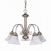 Nuvo Lighting N60181 Brushed Nickel / Alabaster Mid Sized Chandelier