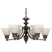 Nuvo Lighting N60358 Old Bronze / Alabaster Mid Sized Chandelier