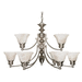 Nuvo Lighting N60360 Brushed Nickel / Alabaster Large Foyer Chandelier