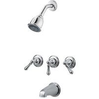  Pfirst Three Handle Tub & Shower Faucet - Polished Chrome