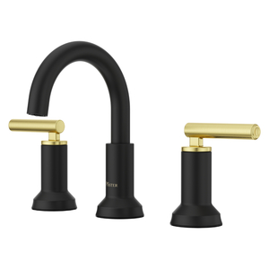 PLF049CSOBBG 8'' Widespread Bathroom Faucet - Matte Black / Brushed Gold