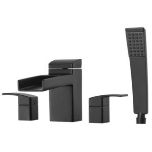 PLG64DFB/P0X6440R Kenzo Deck Mount With Handshower Tub Faucet - Matte Black PLG64DFB/P0X6440R Kenzo Deck Mount With Handshower Tub Faucet - Matte Black