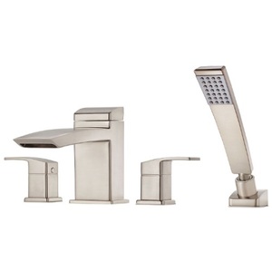 PRT64D1K/P0X6440R Kenzo Deck Mount With Handshower Tub Faucet - Brushed Nickel PRT64D1K/P0X6440R Kenzo Deck Mount With Handshower Tub Faucet - Brushed Nickel