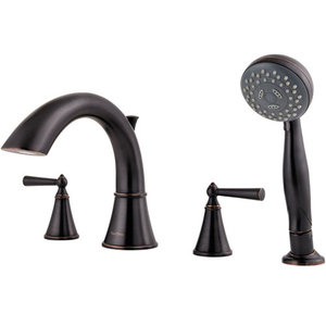 PLG64GLY/P0X6440R Saxton Deck Mount With Handshower Tub Faucet - Tuscan Bronze