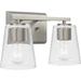 Progress PP300458009 Brushed Nickel 2 Bulb Bathroom Light