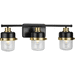 Progress PP30042431M Matte Black 3 Bulb Bathroom Light