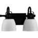 Progress PP30042731M Matte Black 2 Bulb Bathroom Light