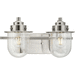 Progress PP300435009 Brushed Nickel 2 Bulb Bathroom Light