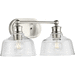 Progress PP300396009 Brushed Nickel 2 Bulb Bathroom Light