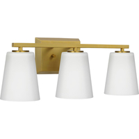  Vertex 3 Bulb Bathroom Lighting - Brushed Gold
