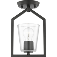  Vertex Semi Flush Mount Ceiling Light - Matte Black