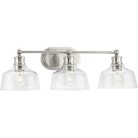  Singleton 3 Bulb Bathroom Lighting - Brushed Nickel