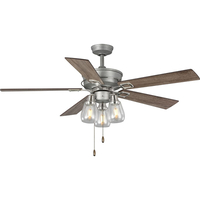  Teasley Large Fan (52'' to 59'') Ceiling Fan - Galvanized Finish