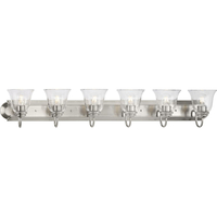  Clear Glass 4 or More Bulb Bathroom Lighting - Brushed Nickel