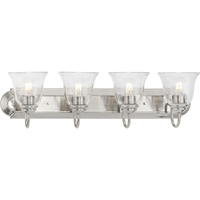  Clear Glass 4 or More Bulb Bathroom Lighting - Brushed Nickel