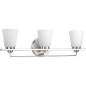  Flight 3 Bulb Bathroom Lighting - Brushed Nickel