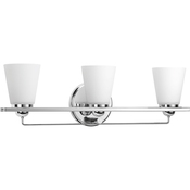  Flight 3 Bulb Bathroom Lighting - Polished Chrome