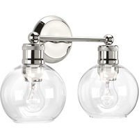  Hansford 2 Bulb Bathroom Lighting - Polished Nickel
