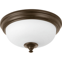  LED Alabaster Flush Mount Ceiling Light - Antique Bronze