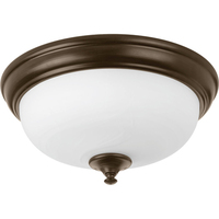  LED Alabaster Flush Mount Ceiling Light - Antique Bronze