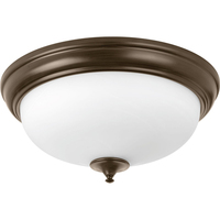  LED Alabaster Flush Mount Ceiling Light - Antique Bronze